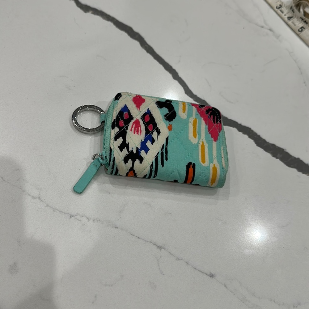 Vera Bradley Pueblo ID Holder/Petite Zip Around Wallet With Key Ring